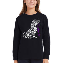 Load image into Gallery viewer, Dog Leash - Girl's Word Art Long Sleeve T-Shirt