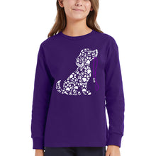 Load image into Gallery viewer, Dog Leash - Girl's Word Art Long Sleeve T-Shirt
