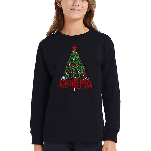 Have Yourself a Merry Little Christmas - Girl's Word Art Long Sleeve T-Shirt