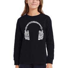 Load image into Gallery viewer, Mood Headphones - Girl's Word Art Long Sleeve T-Shirt