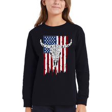Load image into Gallery viewer, Patriot Flag - Girl's Word Art Long Sleeve T-Shirt