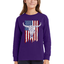 Load image into Gallery viewer, Patriot Flag - Girl's Word Art Long Sleeve T-Shirt