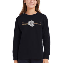 Load image into Gallery viewer, Drum Sticks - Girl's Word Art Long Sleeve T-Shirt