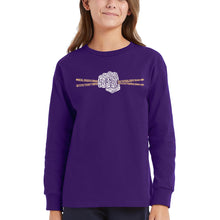 Load image into Gallery viewer, Drum Sticks - Girl's Word Art Long Sleeve T-Shirt