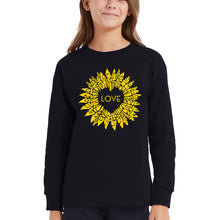 Load image into Gallery viewer, Sunflower Love - Girl's Word Art Long Sleeve T-Shirt