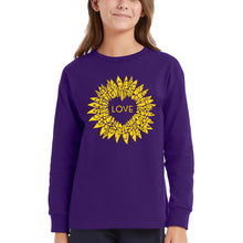 Load image into Gallery viewer, Sunflower Love - Girl's Word Art Long Sleeve T-Shirt