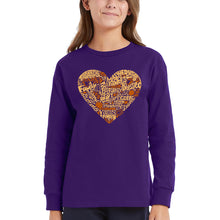 Load image into Gallery viewer, Thanksgiving Heart - Girl&#39;s Word Art Long Sleeve T-Shirt