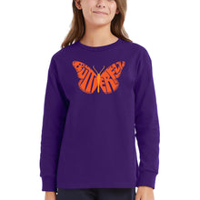 Load image into Gallery viewer, Butterfly - Girl&#39;s Word Art Long Sleeve T-Shirt