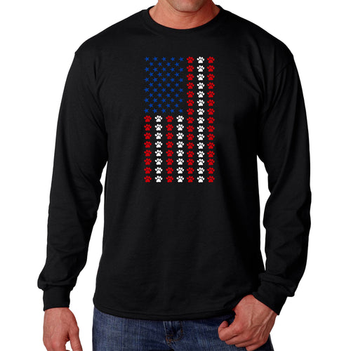 Paws Flag - Men's Word Art Long Sleeve T-Shirt