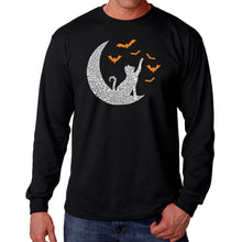 Load image into Gallery viewer, Halloween Cat Moon - Men&#39;s Word Art Long Sleeve T-Shirt