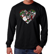 Load image into Gallery viewer, Christmas Themed Heart - Men's Word Art Long Sleeve T-Shirt