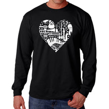 Load image into Gallery viewer, Musical Instrument Heart - Men's Word Art Long Sleeve T-Shirt