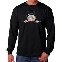 Load image into Gallery viewer, Peeking Snowman - Men's Word Art Long Sleeve T-Shirt