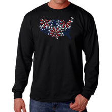 Load image into Gallery viewer, USA Fireworks - Men's Word Art Long Sleeve T-Shirt