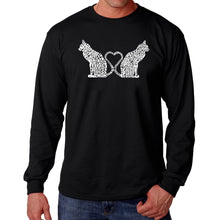 Load image into Gallery viewer, Cat Tail Hearts - Men&#39;s Word Art Long Sleeve T-Shirt