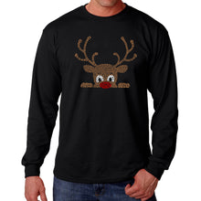 Load image into Gallery viewer, Peeking Reindeer - Men's Word Art Long Sleeve T-Shirt