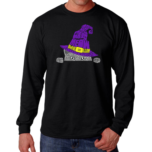 Peeking Witch Cat - Men's Word Art Long Sleeve T-Shirt