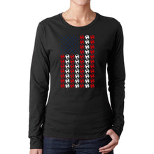 Load image into Gallery viewer, Soccer Flag - Women's Word Art Long Sleeve T-Shirt