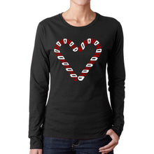 Load image into Gallery viewer, Candy Canes - Women's Word Art Long Sleeve T-Shirt