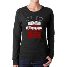 Load image into Gallery viewer, Chimney Santa - Women's Word Art Long Sleeve T-Shirt