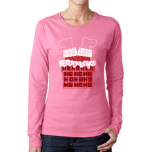 Load image into Gallery viewer, Chimney Santa - Women's Word Art Long Sleeve T-Shirt