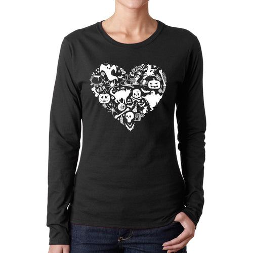 Halloween Heart - Women's Word Art Long Sleeve T-Shirt