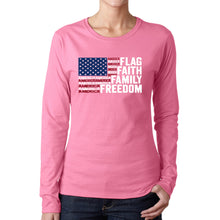 Load image into Gallery viewer, Faith Flag - Women's Word Art Long Sleeve T-Shirt