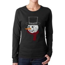 Load image into Gallery viewer, Snowman Face - Women&#39;s Word Art Long Sleeve T-Shirt