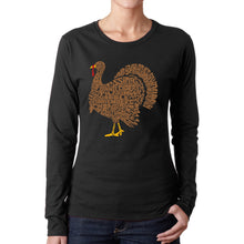Load image into Gallery viewer, Thankgiving Turkey - Women's Word Art Long Sleeve T-Shirt