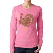 Load image into Gallery viewer, Thankgiving Turkey - Women's Word Art Long Sleeve T-Shirt