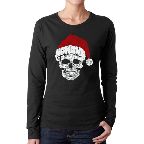 Santa Skull - Women's Word Art Long Sleeve T-Shirt