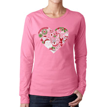 Load image into Gallery viewer, Christmas Themed Heart - Women's Word Art Long Sleeve T-Shirt