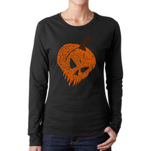 Load image into Gallery viewer, Evil Pumpkin - Women's Word Art Long Sleeve T-Shirt