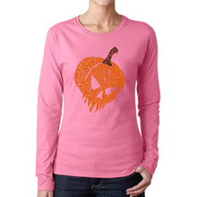 Load image into Gallery viewer, Evil Pumpkin - Women's Word Art Long Sleeve T-Shirt