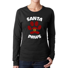 Load image into Gallery viewer, Santa Paws - Women's Word Art Long Sleeve T-Shirt