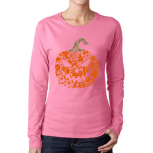 Load image into Gallery viewer, Halloween Pumpkin - Women's Word Art Long Sleeve T-Shirt