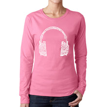 Load image into Gallery viewer, Mood Headphones - Women's Word Art Long Sleeve T-Shirt