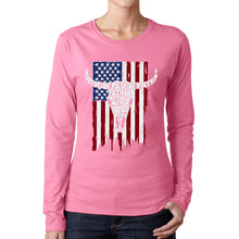 Load image into Gallery viewer, Patriot Flag - Women's Word Art Long Sleeve T-Shirt