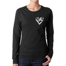 Load image into Gallery viewer, Script Heart - Women&#39;s Word Art Long Sleeve T-Shirt