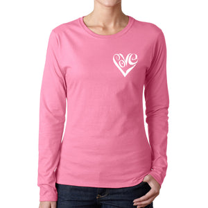 Script Heart - Women's Word Art Long Sleeve T-Shirt