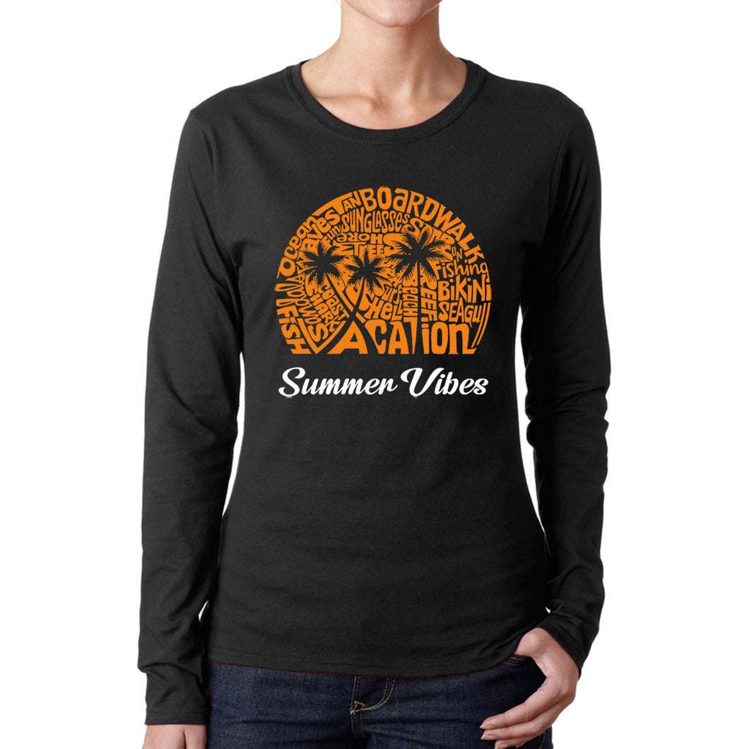 Summer Vibes - Women's Word Art Long Sleeve T-Shirt