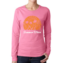 Load image into Gallery viewer, Summer Vibes - Women&#39;s Word Art Long Sleeve T-Shirt