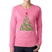 Load image into Gallery viewer, We Wish You A Merry Christmas - Women's Word Art Long Sleeve T-Shirt