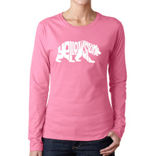 Load image into Gallery viewer, Yellowstone Bear - Women's Word Art Long Sleeve T-Shirt