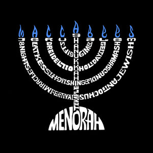 Hanukkah Menorah - Men's Word Art Hooded Sweatshirt