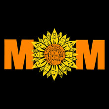 Load image into Gallery viewer, Women&#39;s Plus Size Word Art V-Neck - Mom Sunflower