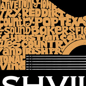 Nashville Guitar - Women's Plus Size Word Art T-Shirt