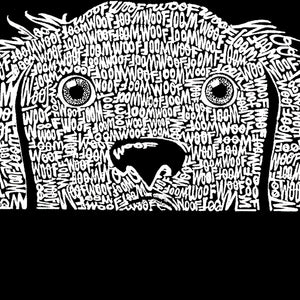 Women's Plus Size Word Art T-shirt - Peeking Dog