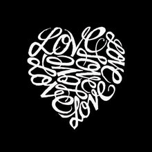 Load image into Gallery viewer, Cursive Heart - Women&#39;s Word Art V-Neck T-Shirt