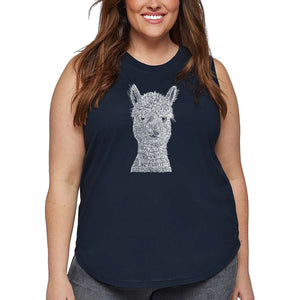 Women's Plus Size Word Art Tank Top - Alpaca